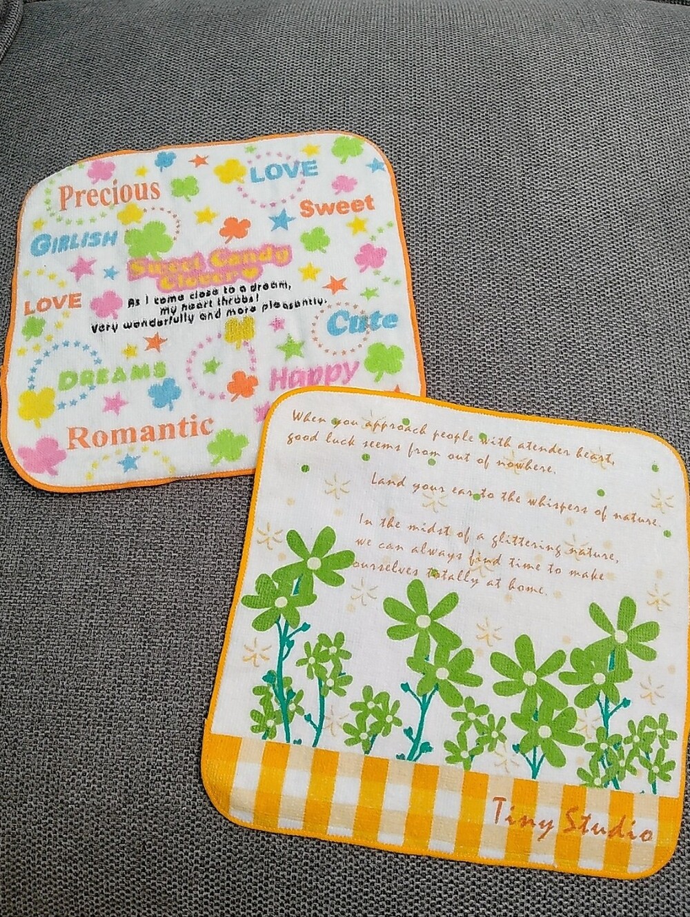 [New] Japanese Style Square Hand Towels - Set of 2